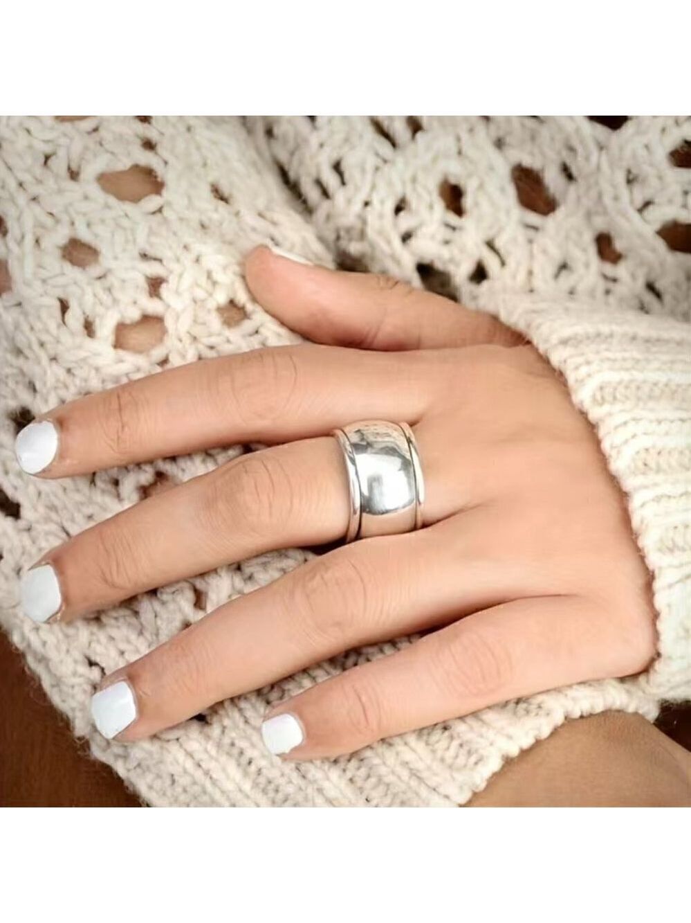 Boho Domed Ring with Bands Funky and Chunky #766 - Picture 5 of 5